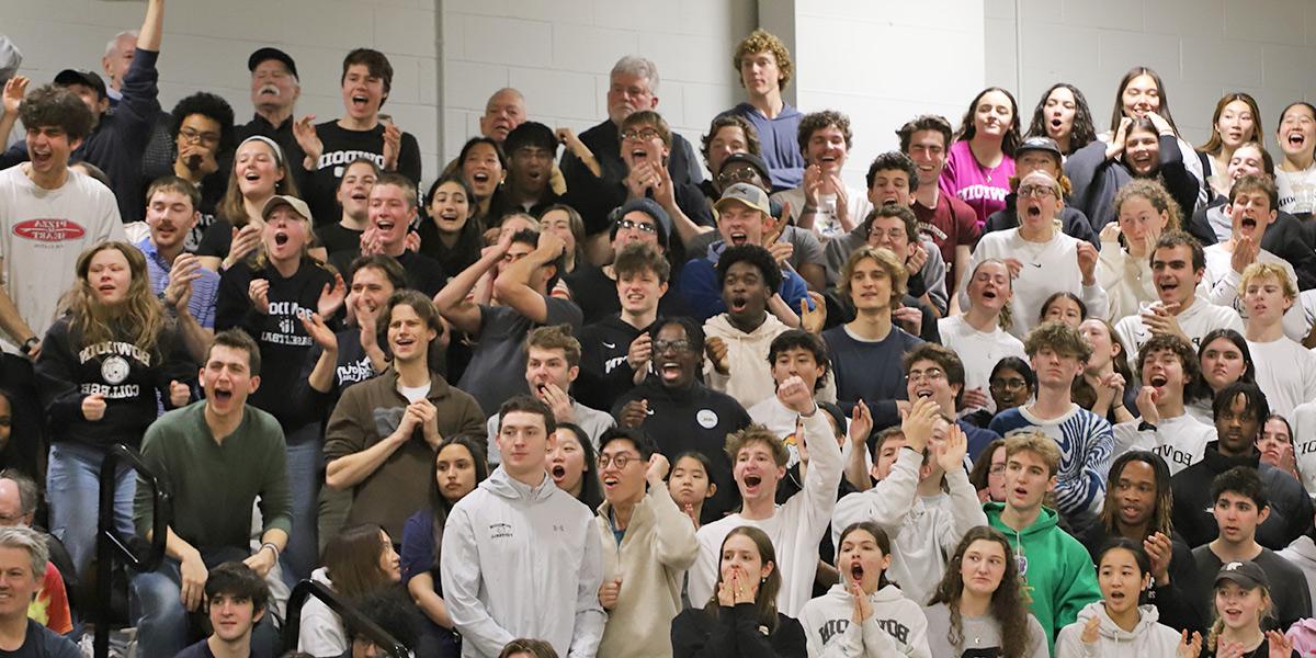 The bleachers were packed for the NESCAC championship game in Bowdoin's Morrell Gym.